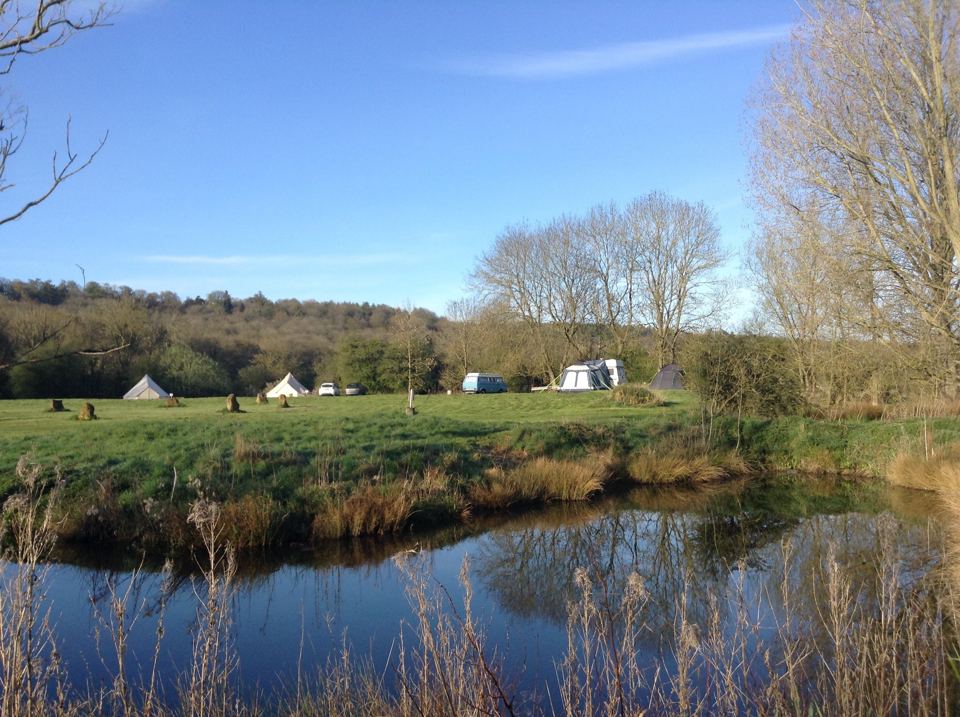 Moat and campsite beyond
