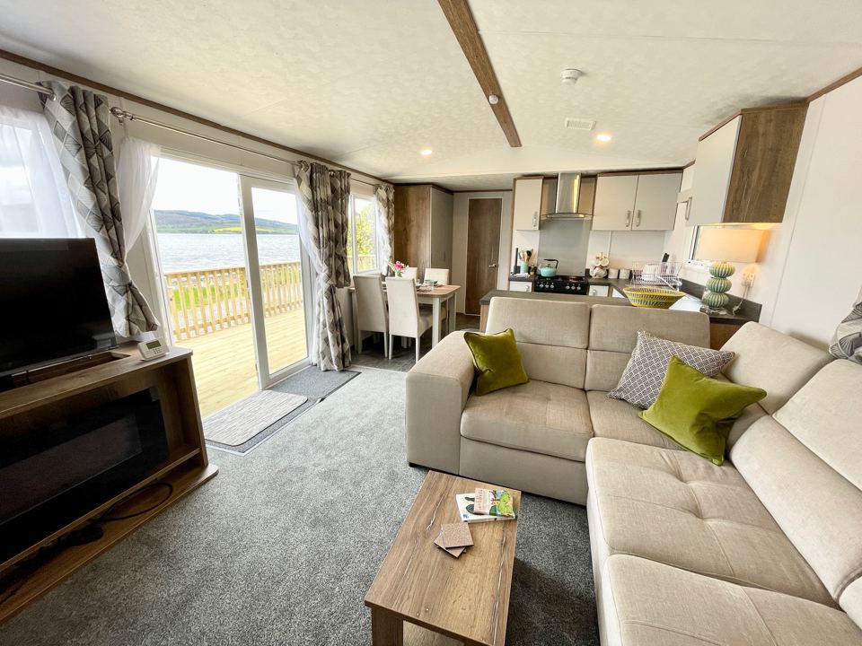 Open-plan lounge and kitchen