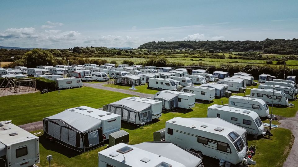 Rows of touring pitches