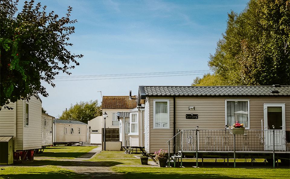Holiday homes on the grass