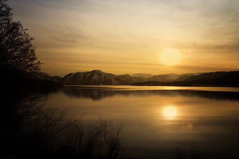 Sunset over the lake