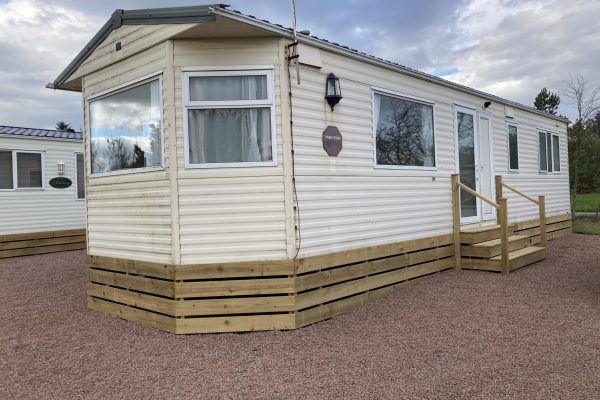 Static caravan with steps
