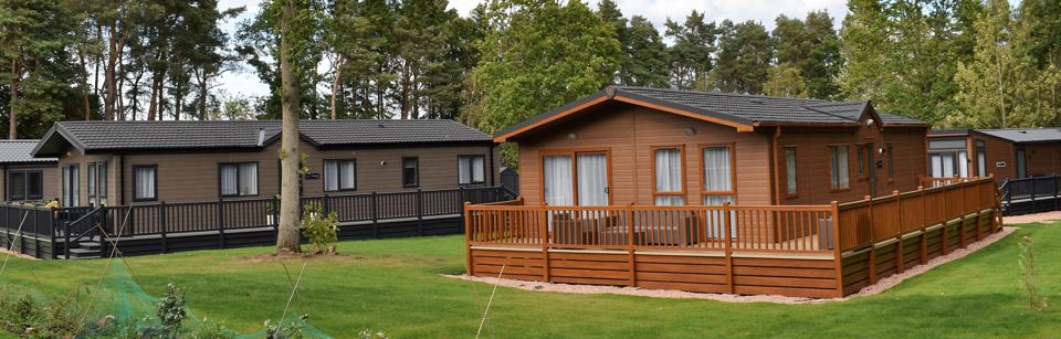 Timber lodges with decking