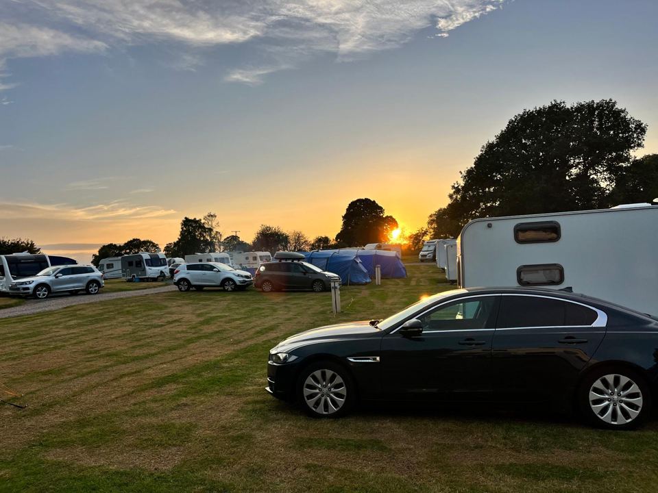 Pitches at sunset