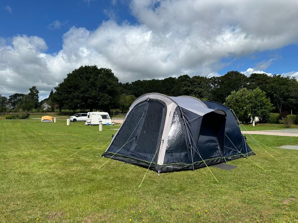 Tent on a grass pitch