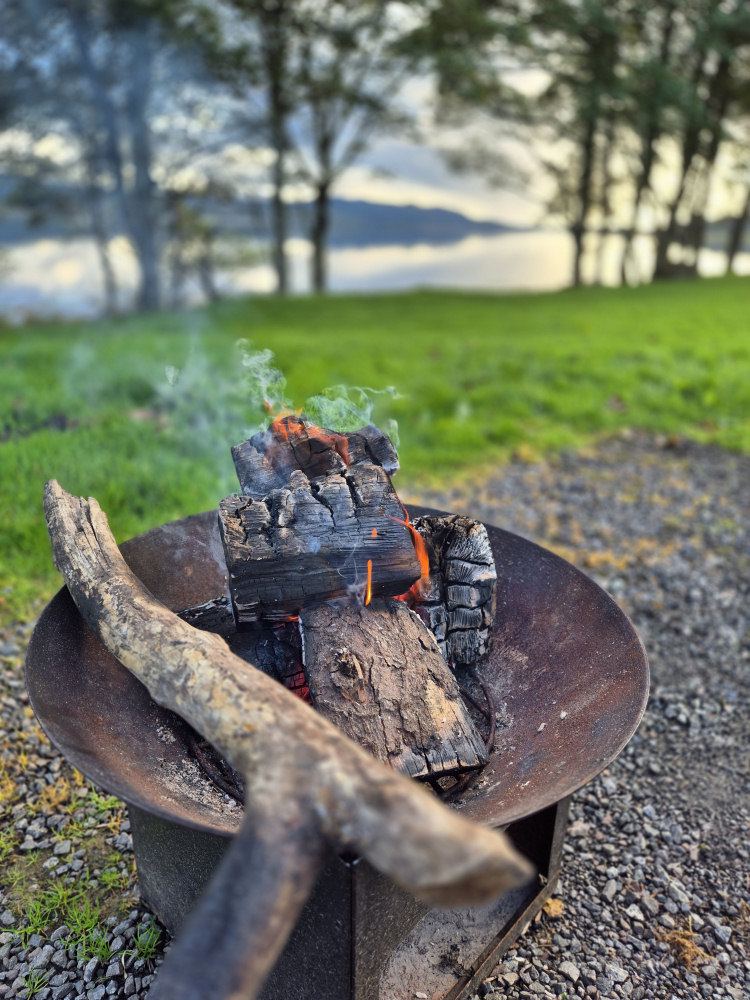 Fire basket by the loch