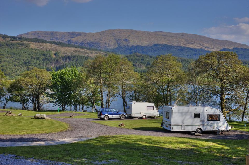 Caravans with mountain views