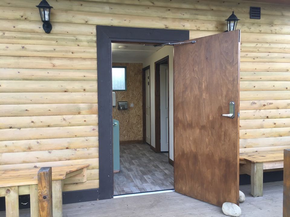 Amenity cabin entrance