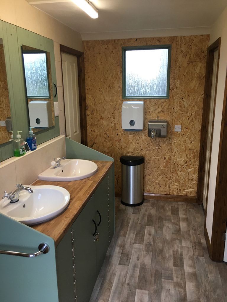 Washbasins in the amenity block