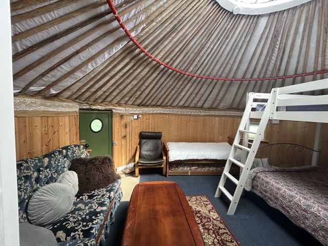 Inside the yurt