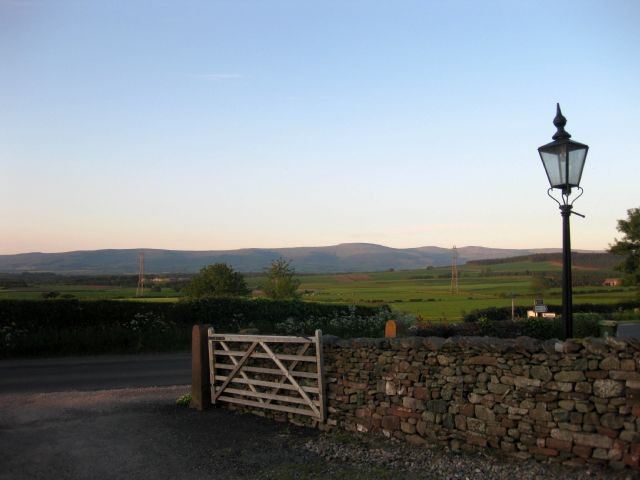 Lamp post and view across the fields