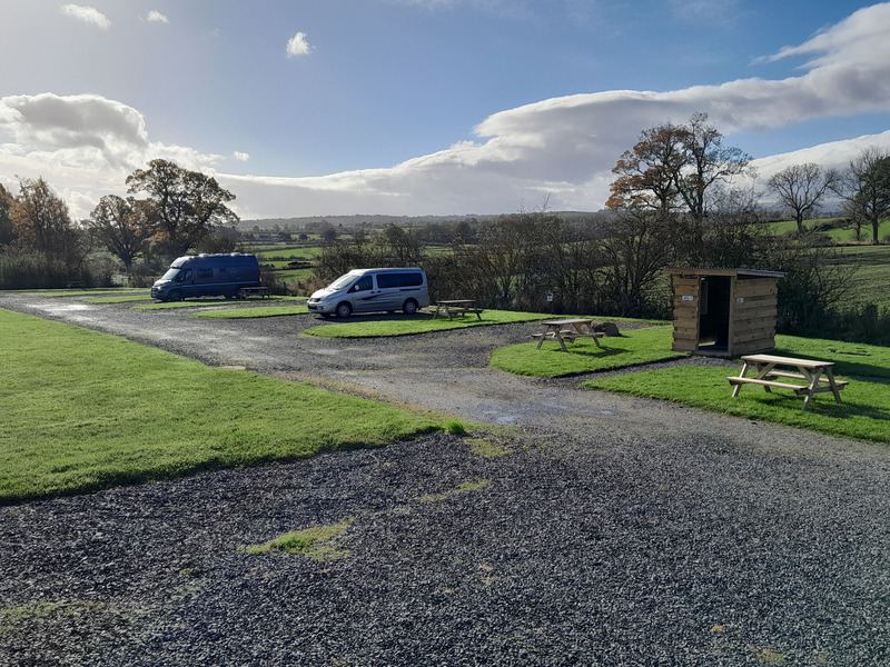 Campervans on gravel pitches