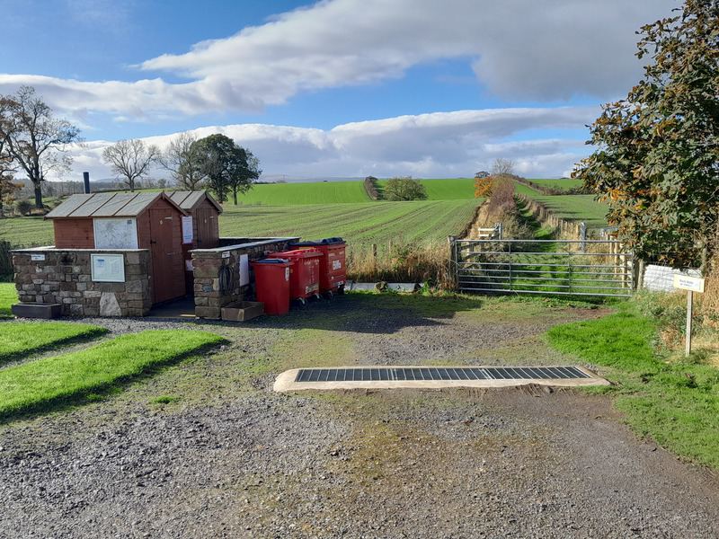Toilet block and waste bins