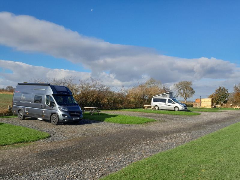 Campervans on gravel pitches