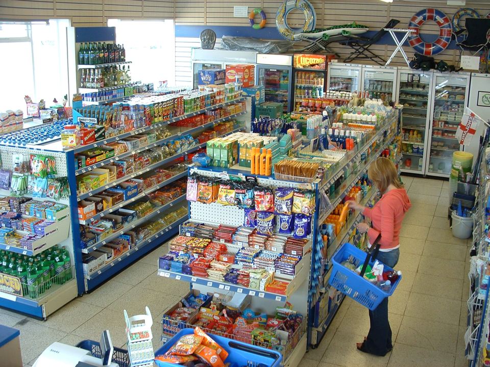 Shop shelves