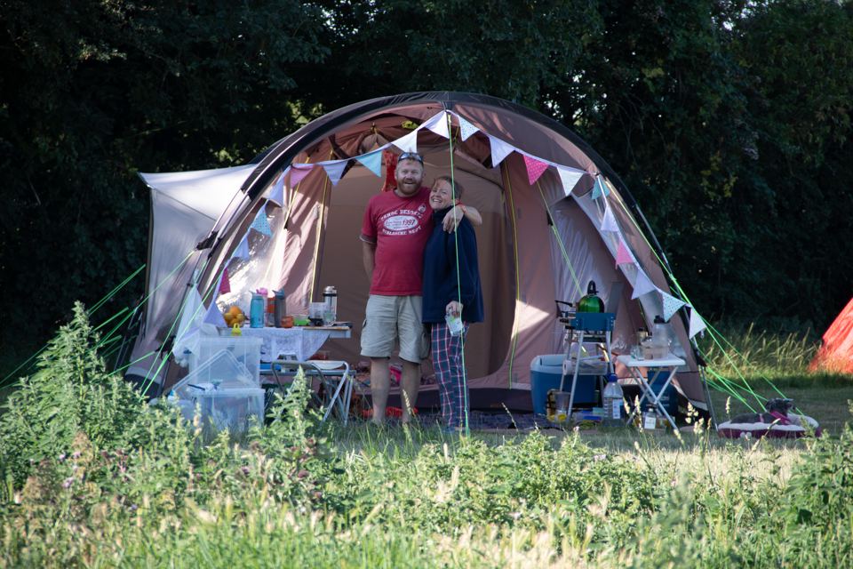 Family tent on the grass