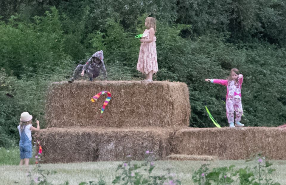 Straw bale play area