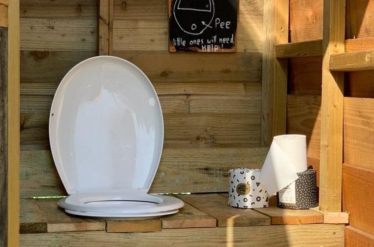 Inside a compost loo