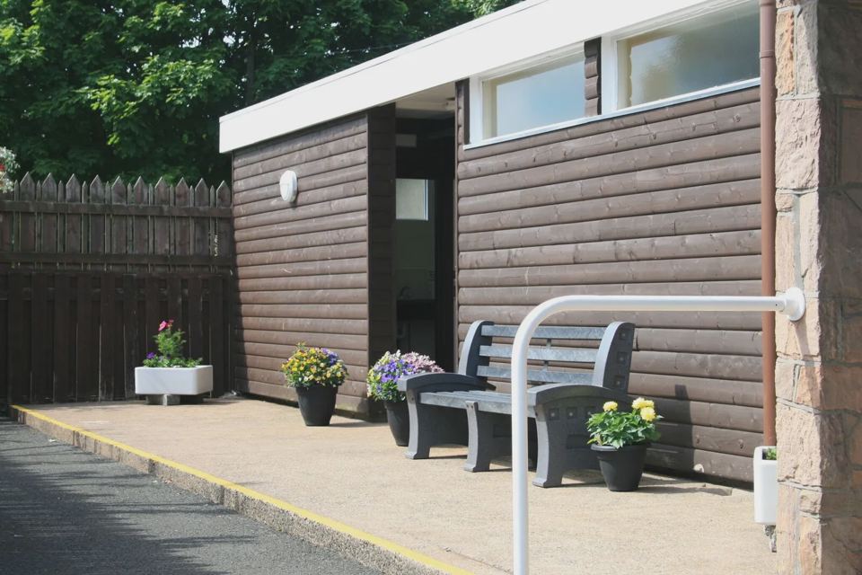 Toilet and shower block