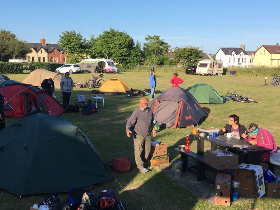 Camping field with tents
