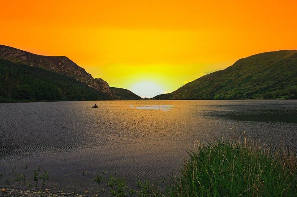 Sunset over the lake