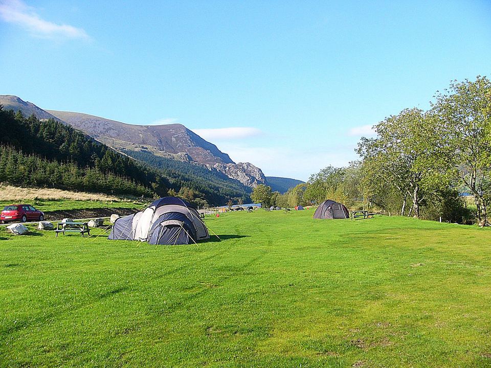 Tents with mountain views