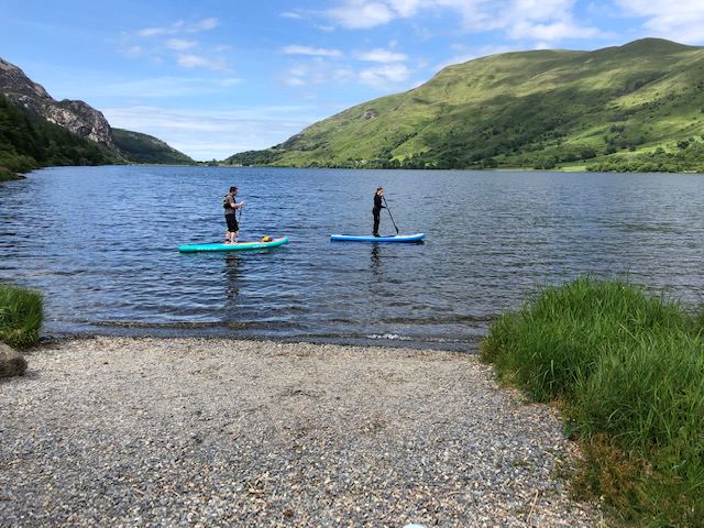 Paddleboarders on the lake