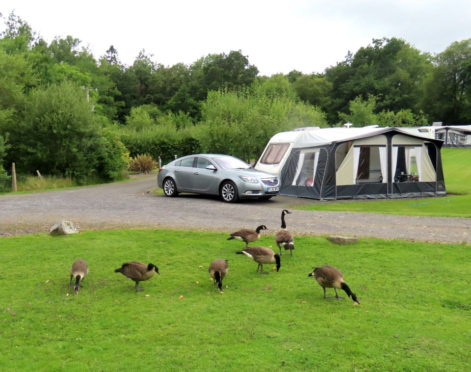 Caravan on gravel hardstanding