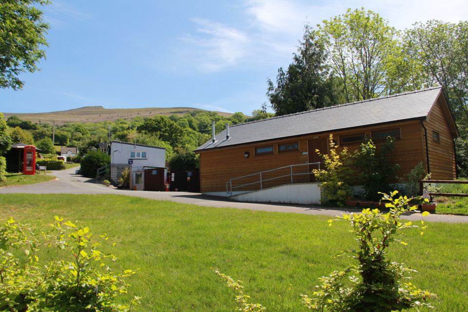 Shower block and hills
