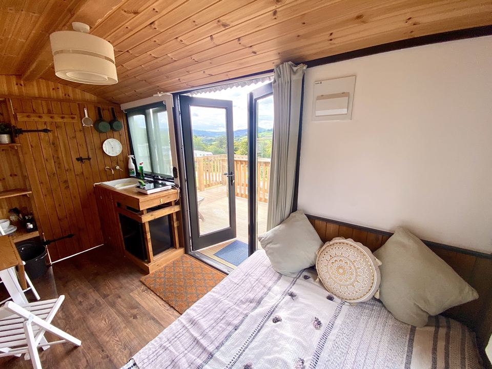 Inside the shepherd's hut