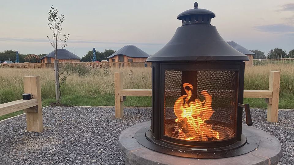 Fire basket by the pods