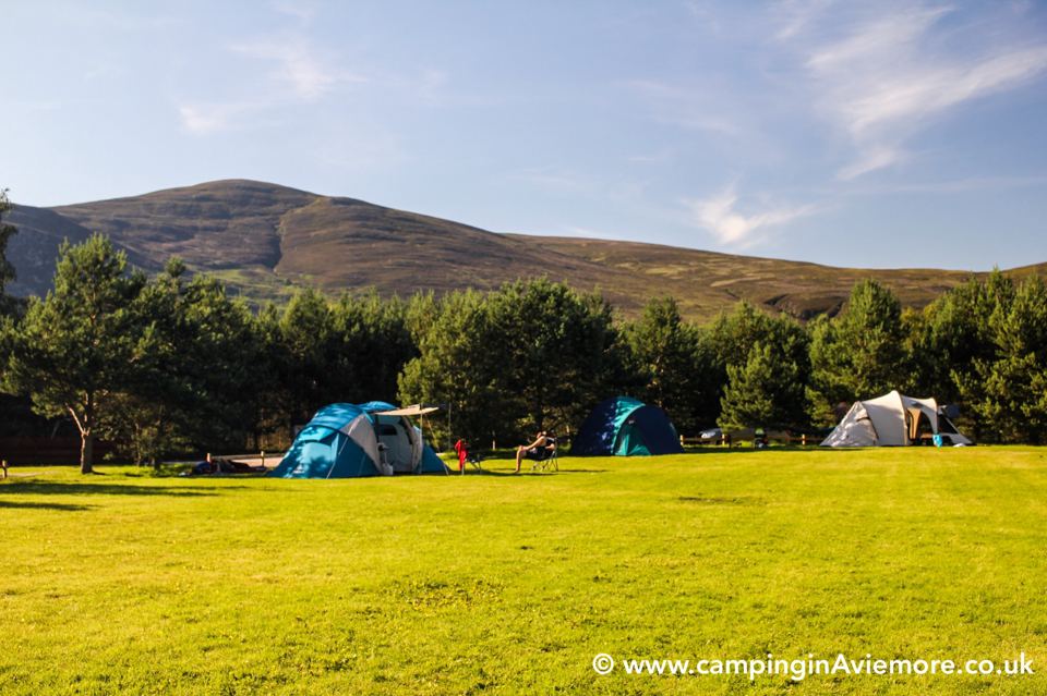 Tent field below the hills