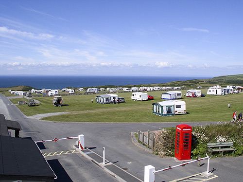 Caravan pitches by the barrier