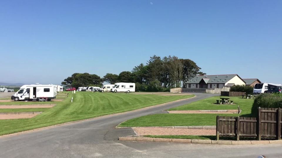 Motorhome pitches on the grass