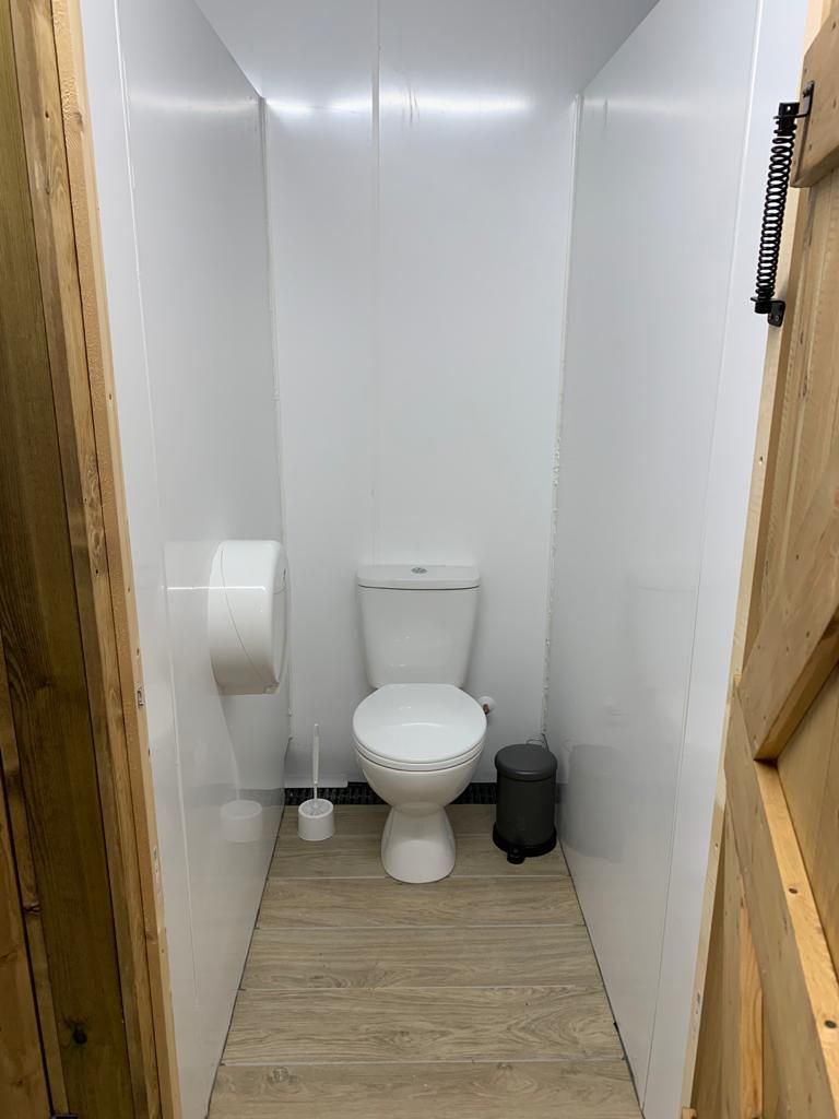 Inside a toilet cubicle