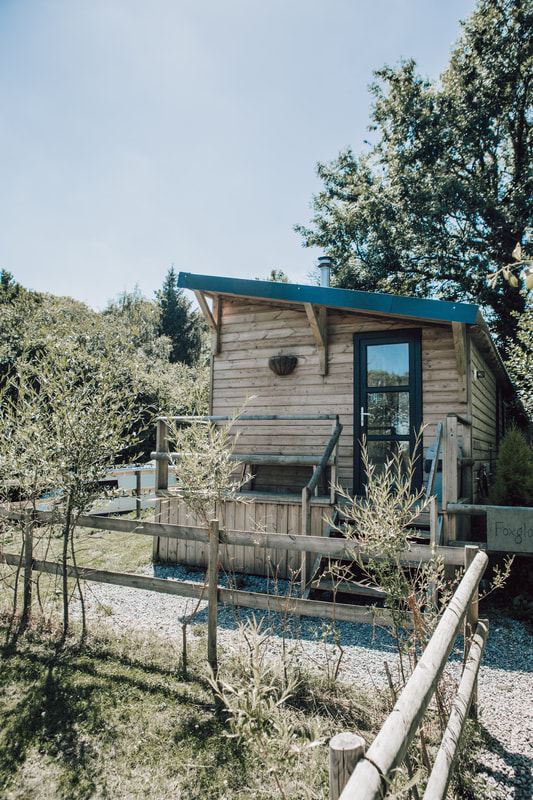 Small hut with blue roof
