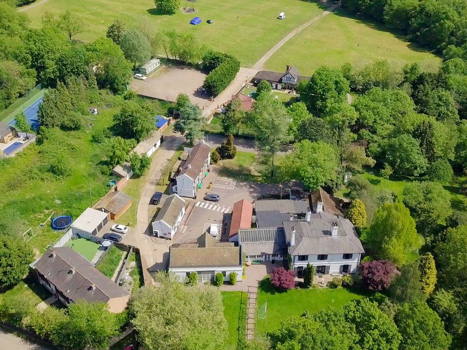 The house and grounds from above