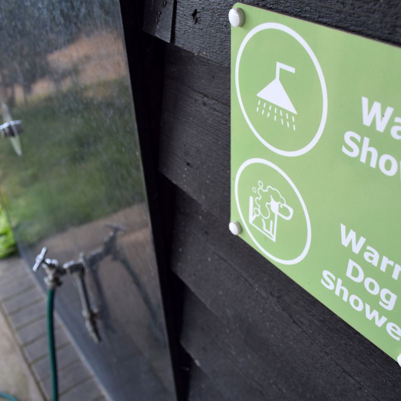 Dog shower sign
