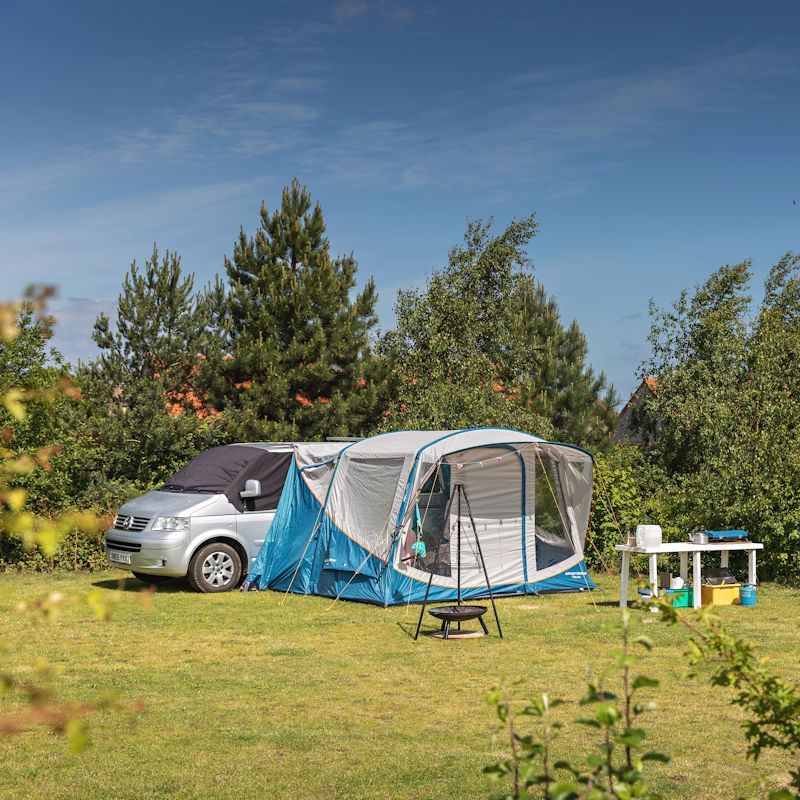 Campervan and awning