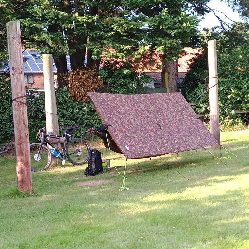 Hammock pitch with poles