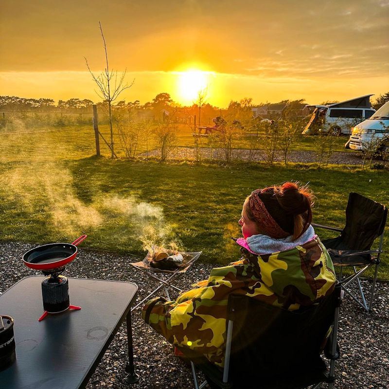 Fire pit at sunset