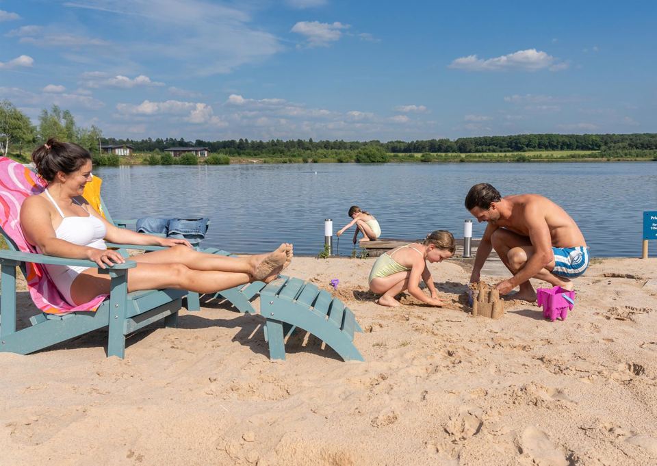 Sandy beach by the lake