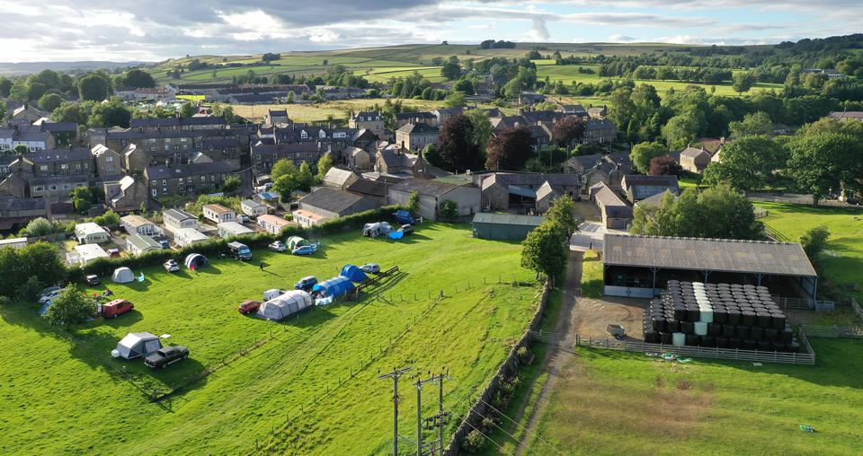 Camping field beside the village