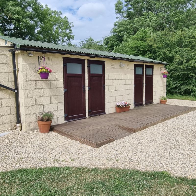 Shower and toilet block