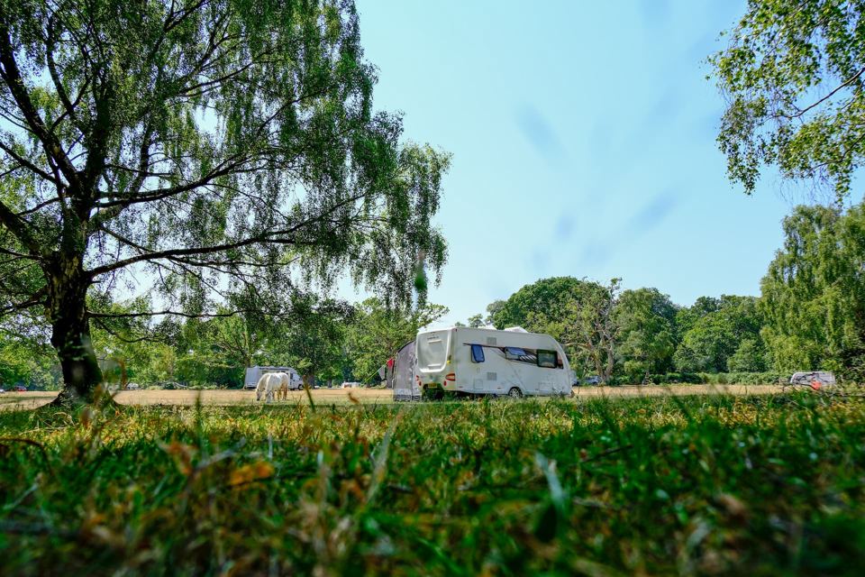Caravan on the grass