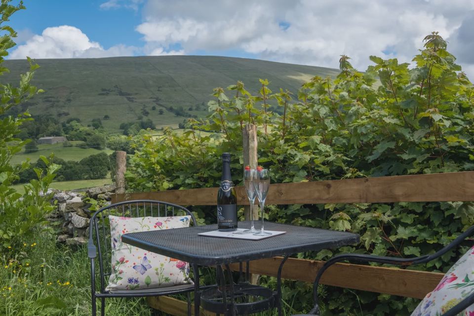 Table with a view over the hills