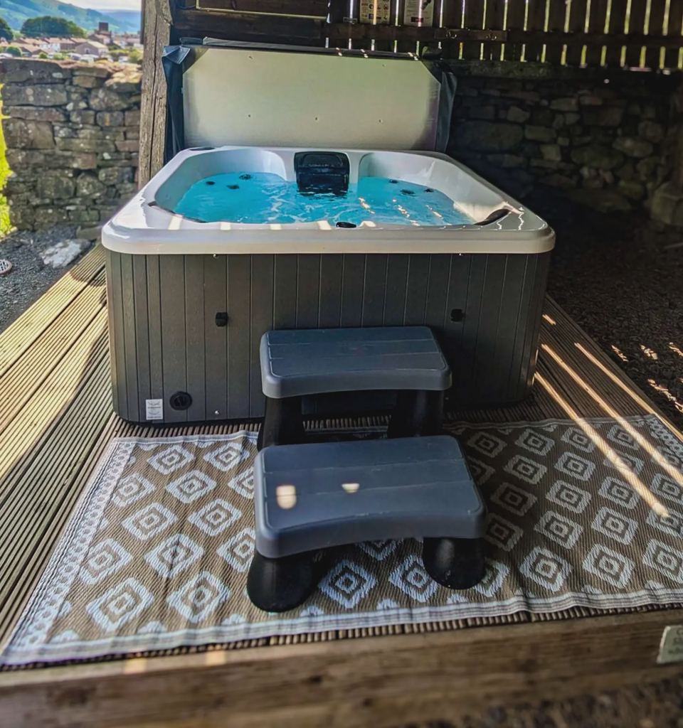 Hot tub on the decking