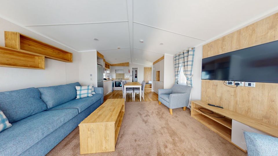 Lounge with sofa and TV