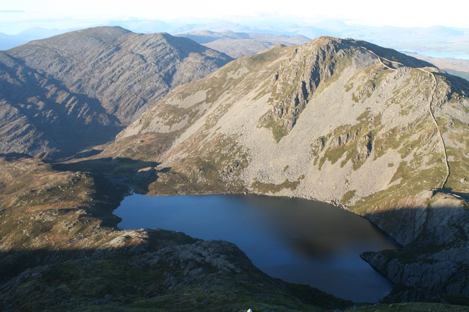 Mountain lake from above