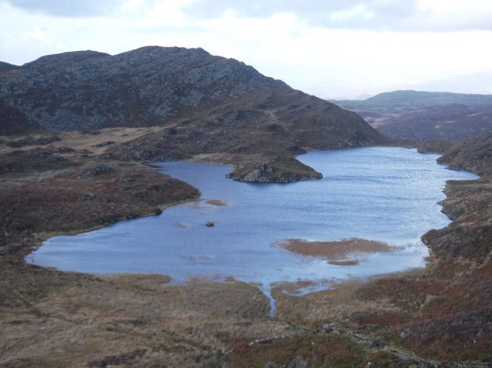 Mountain lake near the site